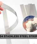 304 stainless steel strips, 12x1x0.02 in, 5 pcs metal shim stock for DIY gaps (front view)