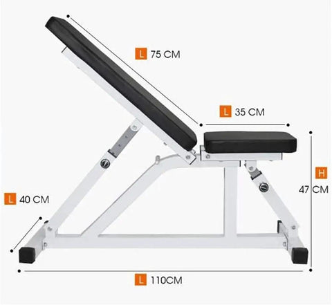 Adjustable Dumbbell Bench For Home Gym With 7 Position Backrest And Sit Up Board Beefy Build Weightlifting Bench side view