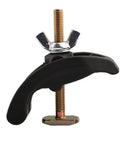 Heavy Duty Deskbloom CNC Engraving Machine Press Plate Clamp Fixture With Bow Clamp Design, black plastic handle, and nut.