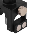 Close-up of Magnetic Planer Jointer Knife Setting Jig With Vernier Gauge showing dual-magnet system for blade alignment
