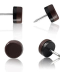 40 Pack Nail On Furniture Glides 18mm Nylon Chair Sliders For Wood And Hardwood Floors Brown Finish Protect Table Legs And Chairs