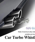 XL Size Aluminum Alloy Universal Turbo Whistle 2 Pack Black Exhaust Muffler Pipe For Cars Sound Booster Roar Maker Beast Mode Durable Rustproof Car Accessory High Quality Build