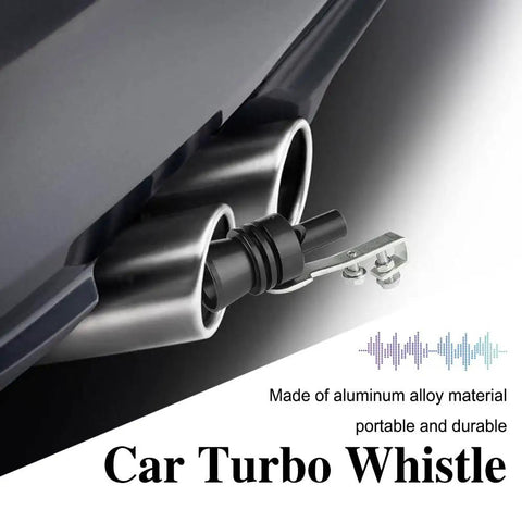 XL Size Aluminum Alloy Universal Turbo Whistle 2 Pack Black Exhaust Muffler Pipe For Cars Sound Booster Roar Maker Beast Mode Durable Rustproof Car Accessory High Quality Build