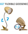 Clip On Bed Light With Clamp For Reading And Nighttime Tasks Non Dimmable 4000K Cool White Desk Lamp 3.5W 240 Lumen Flexible Gooseneck