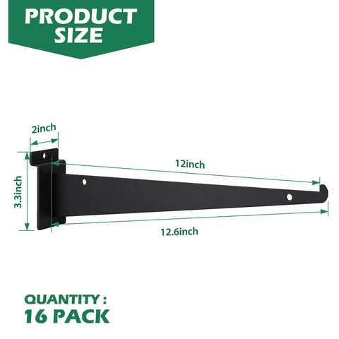 12 Inch Slatwall Shelf Bracket Heavy Duty Lip For Garage And Retail Displays Universal Slatwall Compatibility 16 Pack