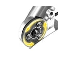 Close-up of the Electric Drill Attachment Nibbler Tool, Metal Sheet Plate Cutter Punch For Free Cutting Sawing Light Grey blade mechanism.