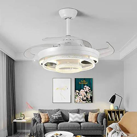 Ultimate 42 Inch LED Ceiling Fan With Bright Light And Simple Remote Control Bringing A Sweet Total Breeze Of Fresh Airflow To Your Modern Home Setup Today in a stylish living room.