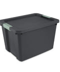 Heavy Duty 24 Pack 20 Gallon Stackable Plastic Storage Bins With Secure Latch Lock Tops designed for beatdown moving days and garage sorting, gray