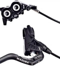 Trail Sport Dope 4-Piston Hydraulic Disc Brake Set With 1-Finger HC Lever, Left or Right Compatible, shown in black