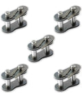 Real Deal Heavy Duty ANSI 60h Roller Chain Connecting Links 5 Pack Carbon Steel Master Link for tight fit in machinery.