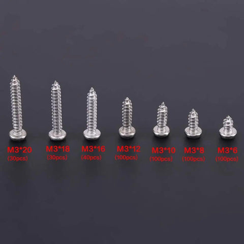 M3 Button Head Self Tapping Screws Kit 500 Pcs With Plastic Storage Box Built Tough Stainless Steel 304 And Carbon Steel