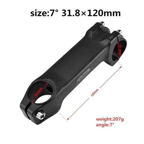Lightweight 31.8mm Bike Stem 120mm Length Minus Seven Degree Handlebar Rise Fits Most Mountain Road And BMX Bikes 28.6mm Front Fork Steerer 1 1/8 Inch Not For 25.4mm Handlebars Easy Install Durable Alloy