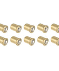 Premium Ball Plunger Catch Latches For Cabinet Doors And Deep Drawers Smooth Quiet Close, solid brass tone, 10 piece kit.