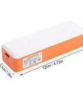 Mini UPS Battery Backup With 2600mAh Rechargeable Lithium Cell, orange power bank for routers and security cameras.