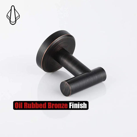 Oil Rubbed Bronze Towel Hook Set 304 Stainless Steel Zero Point Eight Millimeter Thick Tube And 2mm Post Wall Mount