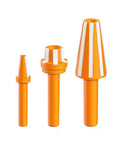 Heavy Duty CNC Spindle Motor Clamp And Machining Center Cleaning Rod, set of three orange tool adapters for precise machining.