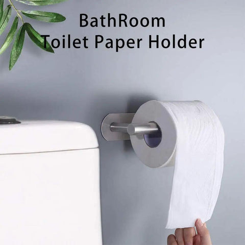 3M Self Adhesive Toilet Paper Holder No Drilling Wall Mount Stainless Steel 304 Brushed Nickel in bathroom setting
