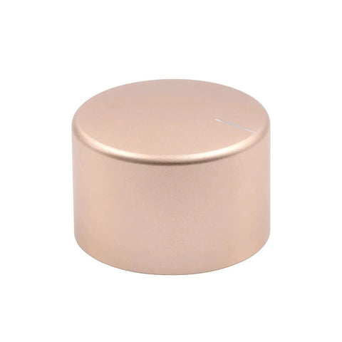 38 Mm Cnc Aluminum Volume Knob Feels Smooth As Butter To Turn For Hifi Amp Dac And Turntables in gold finish, top view.