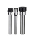 Tough As Nails Collet Straight Shank Milling Extension Rod For Cnc Lathes Drill Presses And Milling Machines, set of three sizes, silver metal finish.