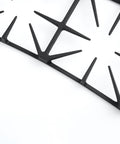 Close-up of beefed up heavy duty cast iron burner grate replacement for gas ranges matte enamel finish top view