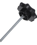 Spare Tire Hold Down Bolt Replacement Hardware For Vehicles Universal Fitment Easy To Install Spare Wheel Mounting Bolt And Hardware Durable Metal And Plastic Construction Fits A Ton Of Car Models, shown in side view with black plastic knob and metal threaded rod.