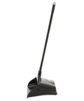 Heavy Duty Dustpan With Long Handle And Pivoting Pan For Easy Debris Dumping In Lobby Restaurant Office And Home Use Black Plastic