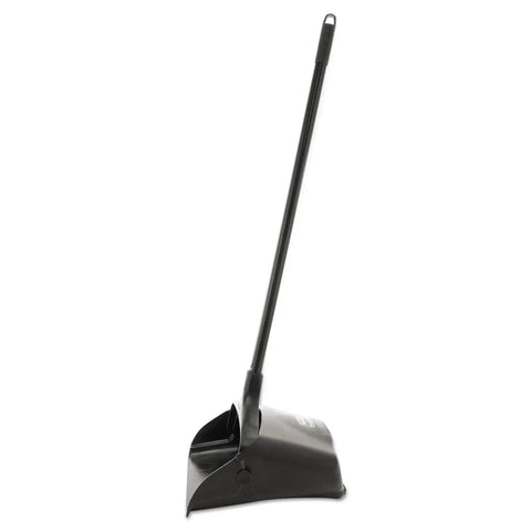 Heavy Duty Dustpan With Long Handle And Pivoting Pan For Easy Debris Dumping In Lobby Restaurant Office And Home Use Black Plastic