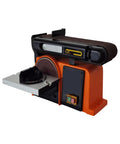 Built Like A Tank Industrial Belt Sander With Heavy Cast Iron Base And No Sweat Pipe Grinder Polisher for precise sanding and polishing.