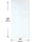 10 X 20 Inch 4 Mil Zipper Reclosable Bags Pack Of 100 Clear Heavy Duty Poly Bags For Food Storage Kitchen Organization Meal Prep Pantry Labeling No Fuss Seal Leak Resistant FDA Compliant, 10x20in clear bag shown