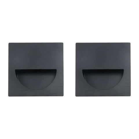 2 Pack Recessed Door Pulls Square Flush Handles For Pocket Doors Bypass Doors Barn Doors And Sliding Closets Sleek Black Steel