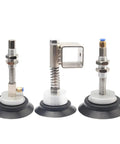 Heavy Duty Industrial Vacuum Suction Cup With Square Tube Intake For Automatic Manipulators, three variations showing durable pads.