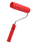 Heavy Duty Texture Paint Roller With Ultra Soft Rubber Face For Killer Wall Art and Badass Accent Panels Ideal For Easy DIY Home Upgrades and Hella Thick Paint Application, red rubber design.