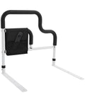Bedside Grab Rail For Seniors With Storage, L Shaped Bed Rail For Safety And Mobility, fits most beds, sturdy carbon steel frame