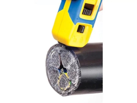 4-70 Cable Knife System for Round Cable Stripping with 28mm and 35mm hooks yellow tool stripping black cable