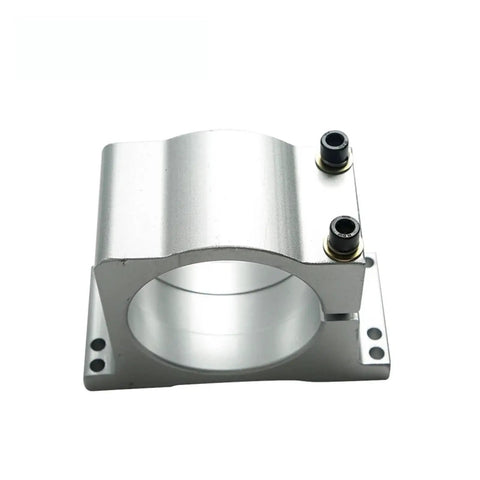 Heavy Duty CNC Spindle Motor Clamp Bracket for Precision Machining with Solid Steel Build, front view showcasing secure construction.