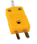 Yellow K Type Mini Connector Thermocouple Temperature Probe from Pack Of 5, Wide Range Minus Fifty to Seven Hundred Celsius.