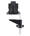 Side view of Universal Desk Clamp Mount Bracket for Mic Stands and Table Lamps showing 43mm thick desk clamp