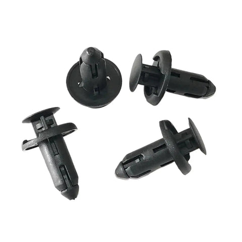 200 Pack Heavy Duty Car Bumper Plastic Rivet Holder Push Clips Door Trim Fastener Kit 8mm Solid Raw Material close-up of black clips