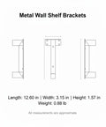 Heavy Duty Black Steel Shelf Brackets For Garage Kitchen And Workshop Storage Durable Wall Mount Supports For Floating Shelves Holds Tools Cast Iron Pans Books And Decor 1 Pack technical drawing