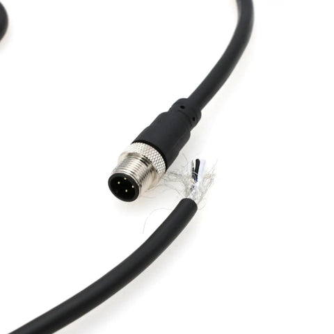 Pro Grade M12 Four Pin Male Sensor Connector With Shielded Aviation Cable for Industrial Automation, 1m length