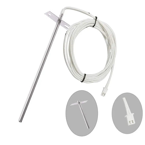 Plug And Play RTD Temperature Sensor Probe Replacement For DLX And Woodwind Pellet Grills, PG24-44 Compatible, Easy Install, OEM-Style Replacement Part, Durable Grill Temperature Probe For Consistent Grilling, 6.4 in probe with 47 in wire and connector