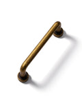 Single view of a handle from Antique Brass Cabinet Bar Pulls 5 Pack Five Inch Center To Center Vintage Retro Drawer Handles for cabinets.