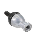 Heavy Duty Rod End Bearing Straight Ball Joint M8x1.25 Right Hand Female to Right Hand Male for Easy Linkups and Smooth Motion, Spherical Bearing with Carbon Steel Housing Bronze Race and Hardened Chrome Ball. Side view of M8x1.25 RH rod end bearing with threaded male end