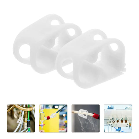 White Plastic Flow Control Clamps Set For Lab Use Adjustable Tube Pinch Valves Fits 5 To 8 mm Hose One Quarter To Five Sixteenths Inch
