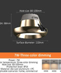 XYIANG 4.3 Inch Led Recessed Lighting with Black/Gold Wall Washer Trim, 7W Round Dimmable Anti-Glare Downlight showing dimensions.