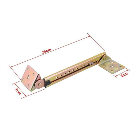 2 Pack Angle Desk Lifting Rod And 10 Gear Adjustable Angle Hinge with 24cm arm and heavy duty steel plate for cabinet doors.