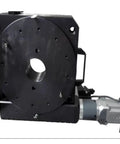 Top Shelf Hollow Electric Turntable For CNC Builds With Precision XYZ Multi Axis Rotation Platform Featuring Slick Worm Gear Drive and Tough As Nails Lightweight Construction, side view with motor.