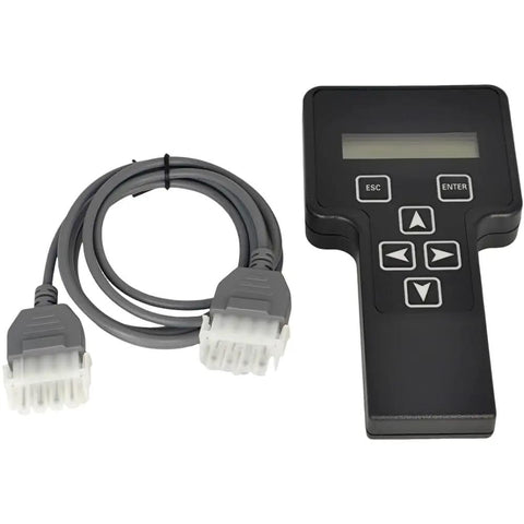 Pro Gear Diagnostic Analyzer Cable Kit For JLG Scissor Boom Lift Error Code Programmer with dual connectors and display.