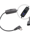 No Stress Type C Extension Cable With Right Angle Plug Fits Snug In Tight Corners For Marathon Gaming And Daily Grind Delivers Smooth 5V 2A Power Without Data Sync Hassle with on/off switch.