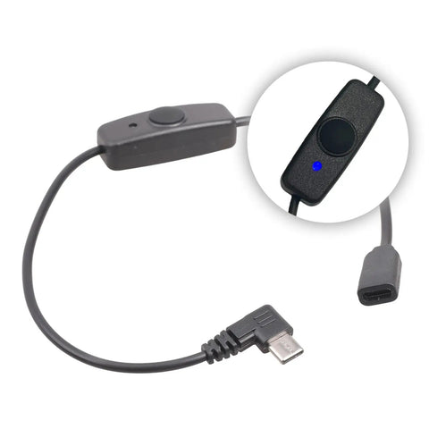 No Stress Type C Extension Cable With Right Angle Plug Fits Snug In Tight Corners For Marathon Gaming And Daily Grind Delivers Smooth 5V 2A Power Without Data Sync Hassle with on/off switch.